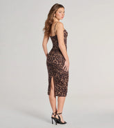 On The Hunt Loepard Bodycon Midi Dress